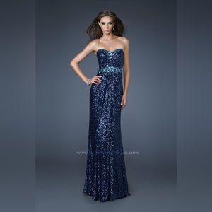 Sequined La Femme Prom dress